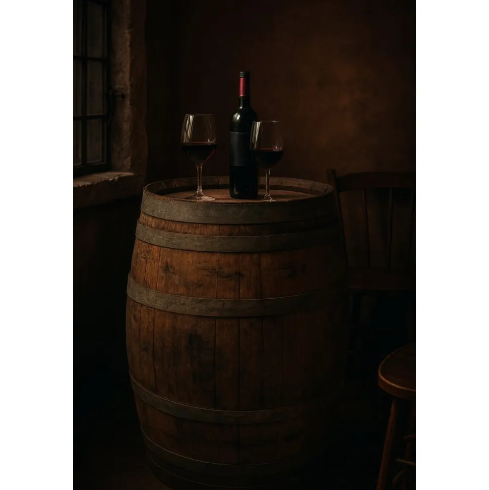 Barbord äkta vintage ektunna + Fläckborttagare för möbler