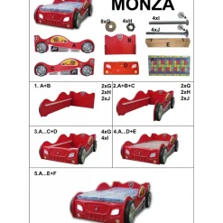 barnsäng bil - Röd Formel 1