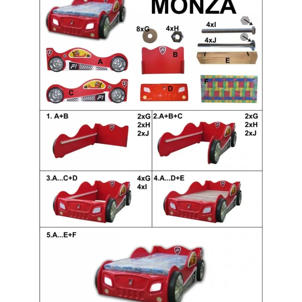 barnsäng bil - Röd Formel 1