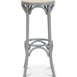 Barpall 80 cm hög grå med rottingsits