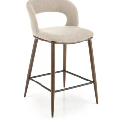 Barstol beige/valnöt sitthöjd 65 cm - Pelican