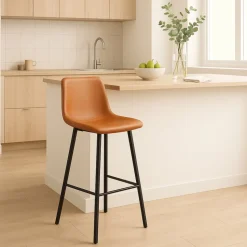 Barstol brun vintage sitthöjd 72 cm - Oregon + Textilrengöring för möbler