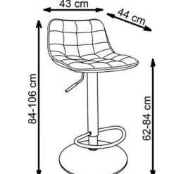 Barstol grå höj och sänkbar