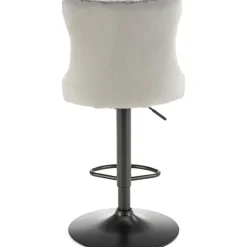 Barstol grå sammet gaslift - Pelican