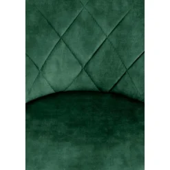 Barstol med grön klädsel & svart fot