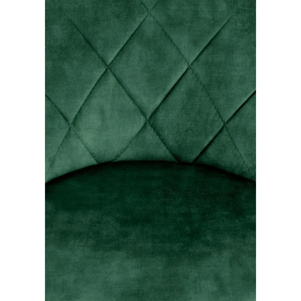 Barstol med grön klädsel & svart fot