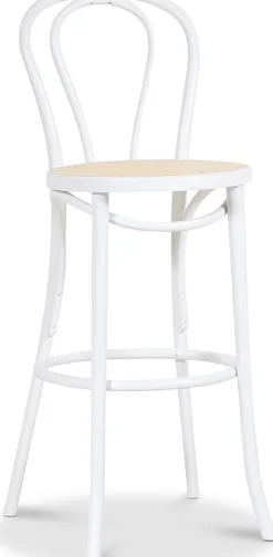 Barstol med rottingsits - Vit