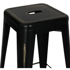 Barstol metall Svart/guld
