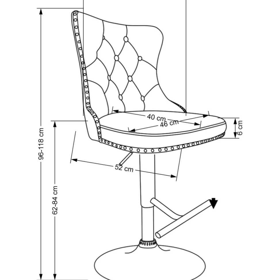 Barstol mörkgrön med gaslift