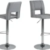 Barstol sitthöjd 62-83 cm - Grå/krom