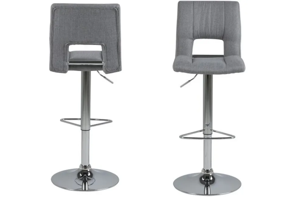 Barstol sitthöjd 62-83 cm - Grå/krom