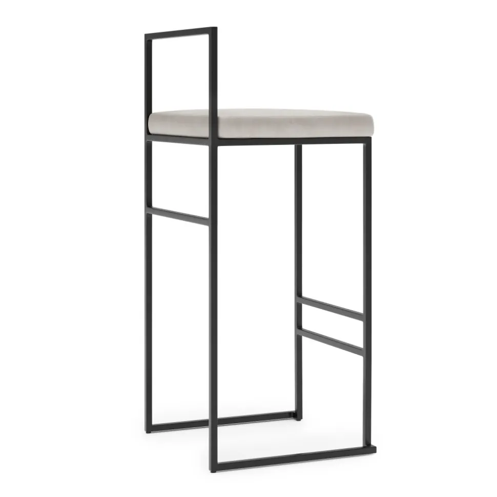 Barstol sitthöjd 75 cm beige sammet