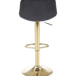 Barstol svart sammet med guldfot - Sitthöjd 62-84 cm + Möbeltassar