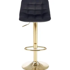 Barstol svart sammet med guldfot - Sitthöjd 62-84 cm + Textilrengöring för möbler