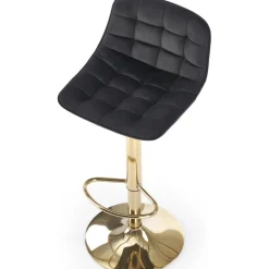 Barstol svart sammet med guldfot - Sitthöjd 62-84 cm + Textilrengöring för möbler