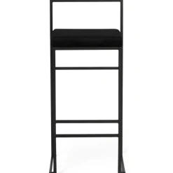 Barstol svart sammet sitthöjd 75 cm