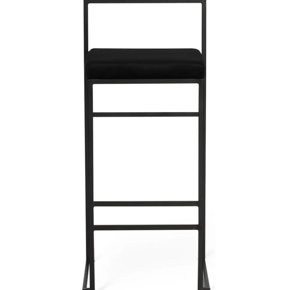 Barstol svart sammet sitthöjd 75 cm