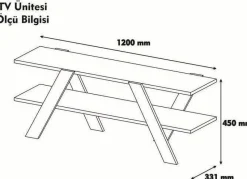 Basic TV-bänk - Vit/valnöt