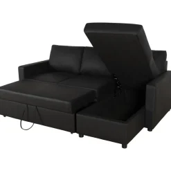 Bäddsoffa 218 cm PU-läder svart - Dream + Fläckborttagare för möbler
