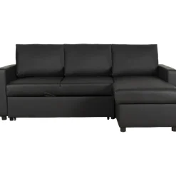 Bäddsoffa 218 cm PU-läder svart - Dream + Textilrengöring för möbler