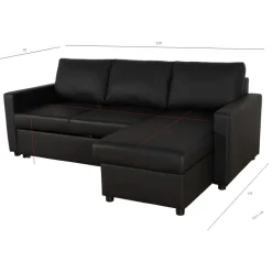 Bäddsoffa 218 cm PU-läder svart - Dream + Textilrengöring för möbler