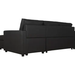 Bäddsoffa 218 cm PU-läder svart - Dream