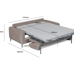 Bäddsoffa framåt bäddad beige - Hoven + Möbeltassar