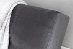 Bäddsoffa i mörkgrå sammet