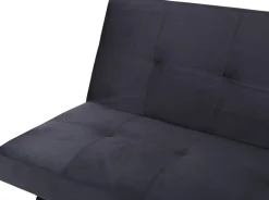 Bäddsoffa i mörkgrå sammet + Textilrengöring för möbler