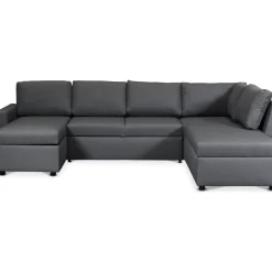 Bäddsoffa i U-design grå - Dream + Fläckborttagare för möbler