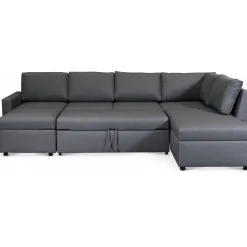 Bäddsoffa i U-design grå - Dream + Textilrengöring för möbler