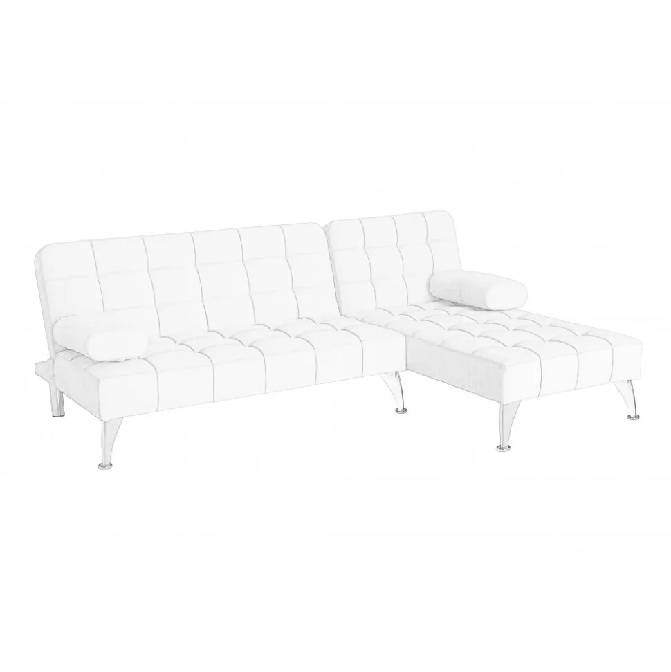 Bäddsoffa med divan brun sammet 198 cm