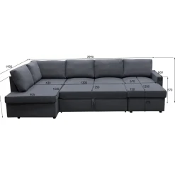 Bäddsoffa U-modell mörkgrå - Tärnö + Fläckborttagare för möbler