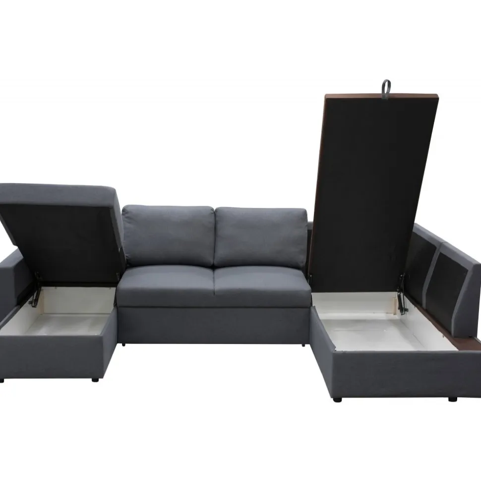 Bäddsoffa U-modell mörkgrå - Tärnö + Fläckborttagare för möbler