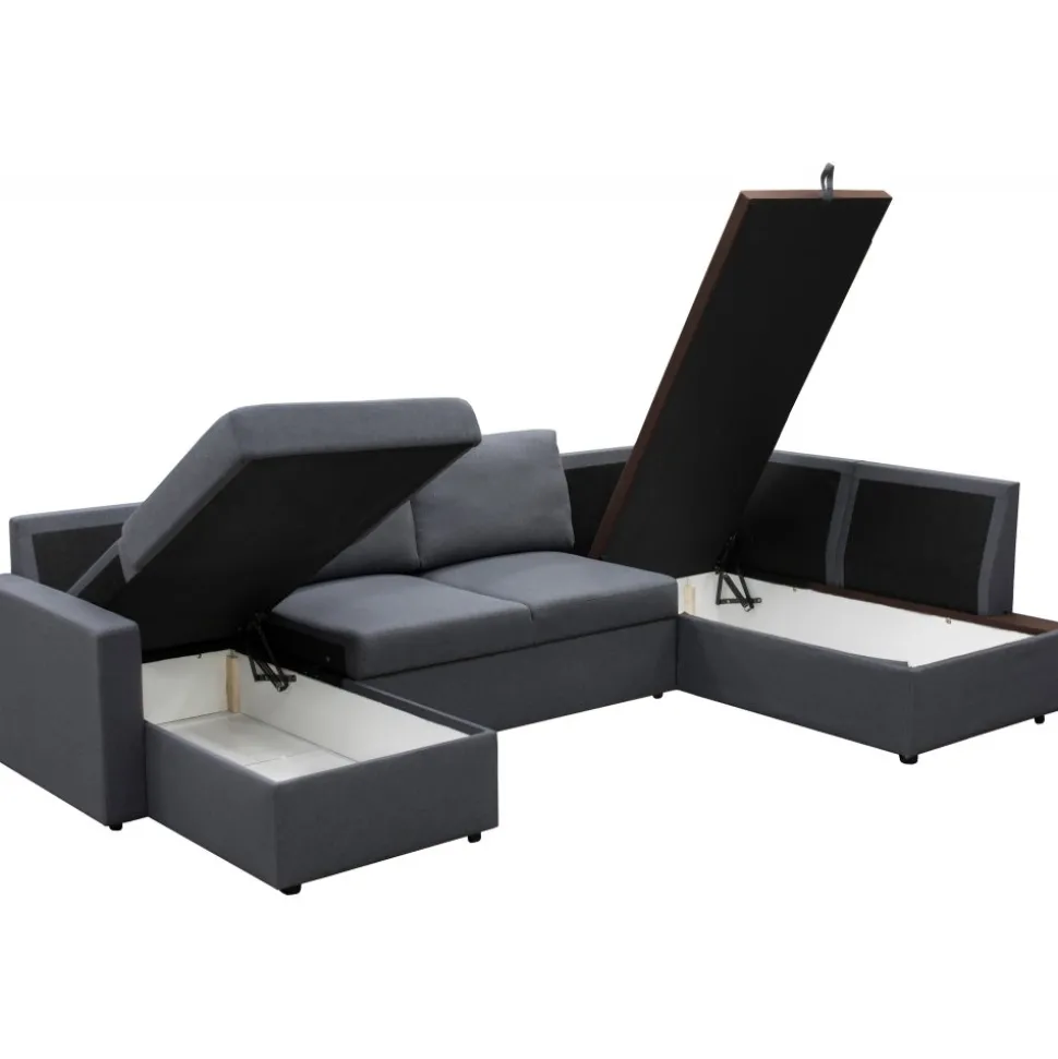 Bäddsoffa U-modell mörkgrå - Tärnö + Fläckborttagare för möbler