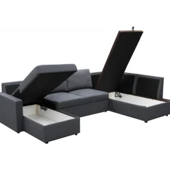 Bäddsoffa U-modell mörkgrå - Tärnö + Textilrengöring för möbler