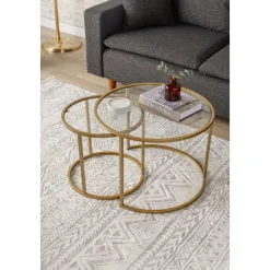 Bela soffbord Ø60/42 cm - Guld