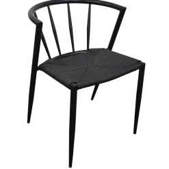 Bella utestol i svart metall med svart repsits + Rengöringsmedel för utemöbler