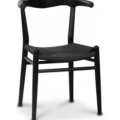 Berit matstol - Svart / Svart Repsits