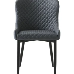 Bernt stol i grå PU med diamant mönster