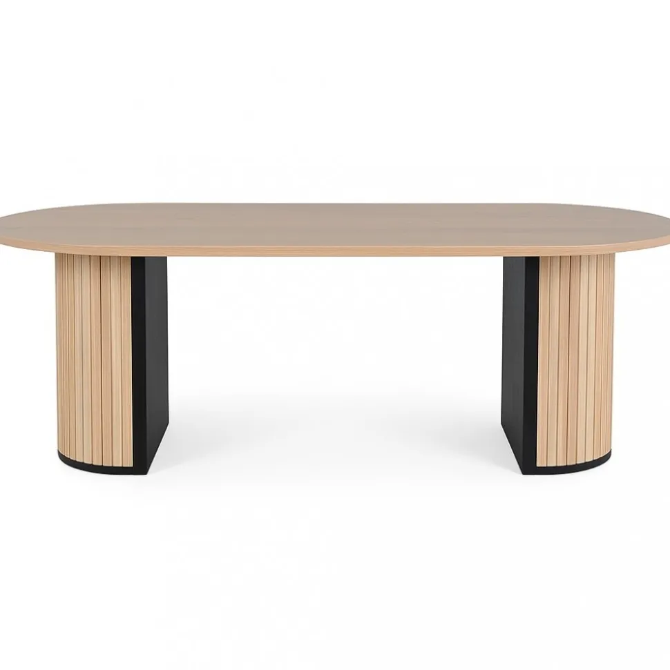 Bianca bord 200x90 cm whitewash ek + Möbeltassar