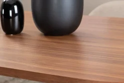 Bianca ovalt matbord 200x90 cm - Valnöt + 4.00 x Stolsdyna