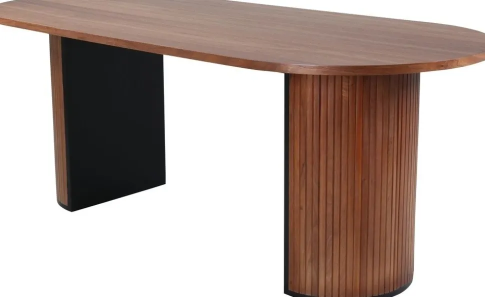 Bianca ovalt matbord 200x90 cm - Valnöt + Möbeltassar