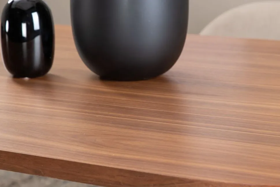 Bianca ovalt matbord 200x90 cm - Valnöt + Möbeltassar