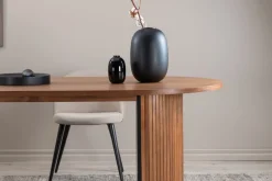 Bianca ovalt matbord 200x90 cm - Valnöt + Möbeltassar