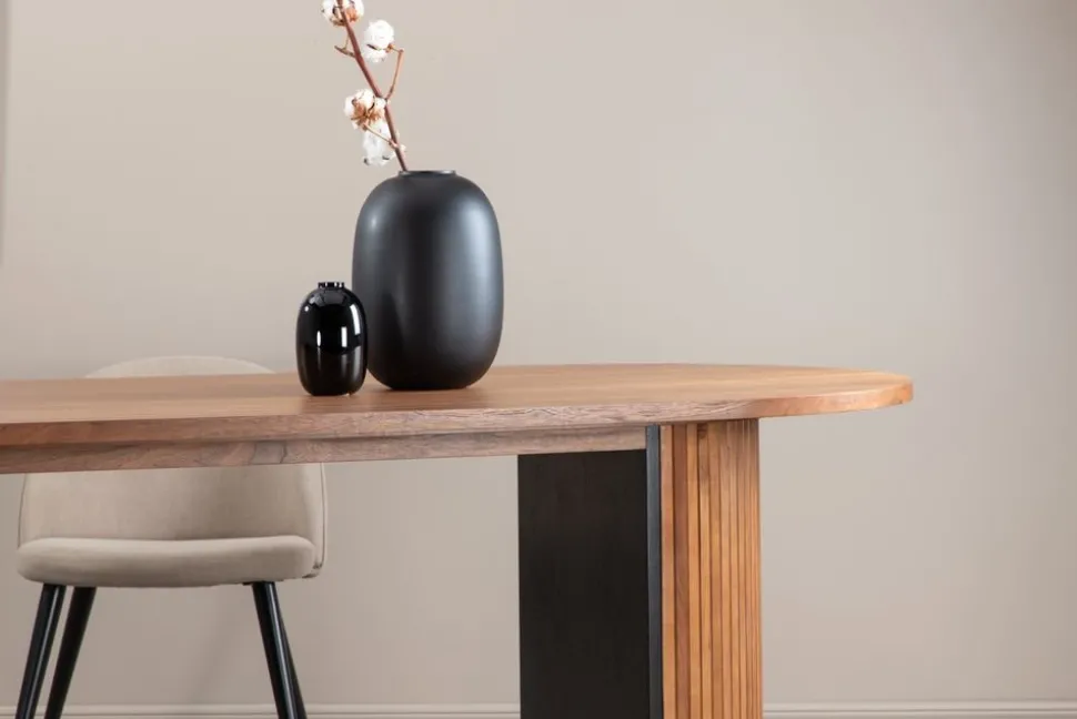 Bianca ovalt matbord 200x90 cm - Valnöt + Möbeltassar