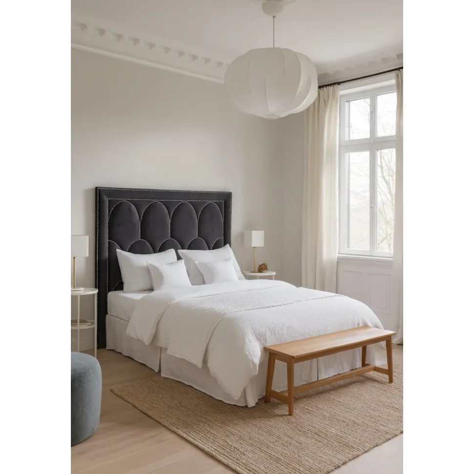 Bianca sänggavel 120 cm - Antracit (Sammet)