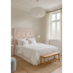 Bianca sänggavel 180 cm - Gråbeige (Sammet)