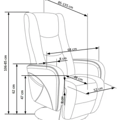 Bibi grå reclinerfåtölj med massage