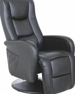 Bibi reclinerfåtölj i svart konstläder + Textilrengöring för möbler